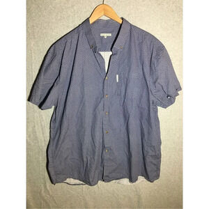 Mens Marc Ecko Button Up Shirt Patterned Casual Formal Dark Blue